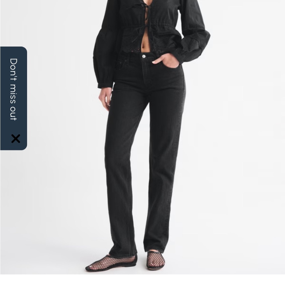 Abercrombie Black 90s Straight Curve Love Jeans
